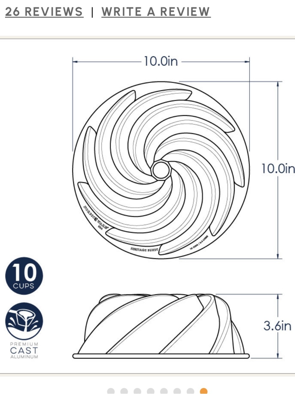 Nordic Ware Heritage Bundt Pan. 10 cup - Picture 14 of 14